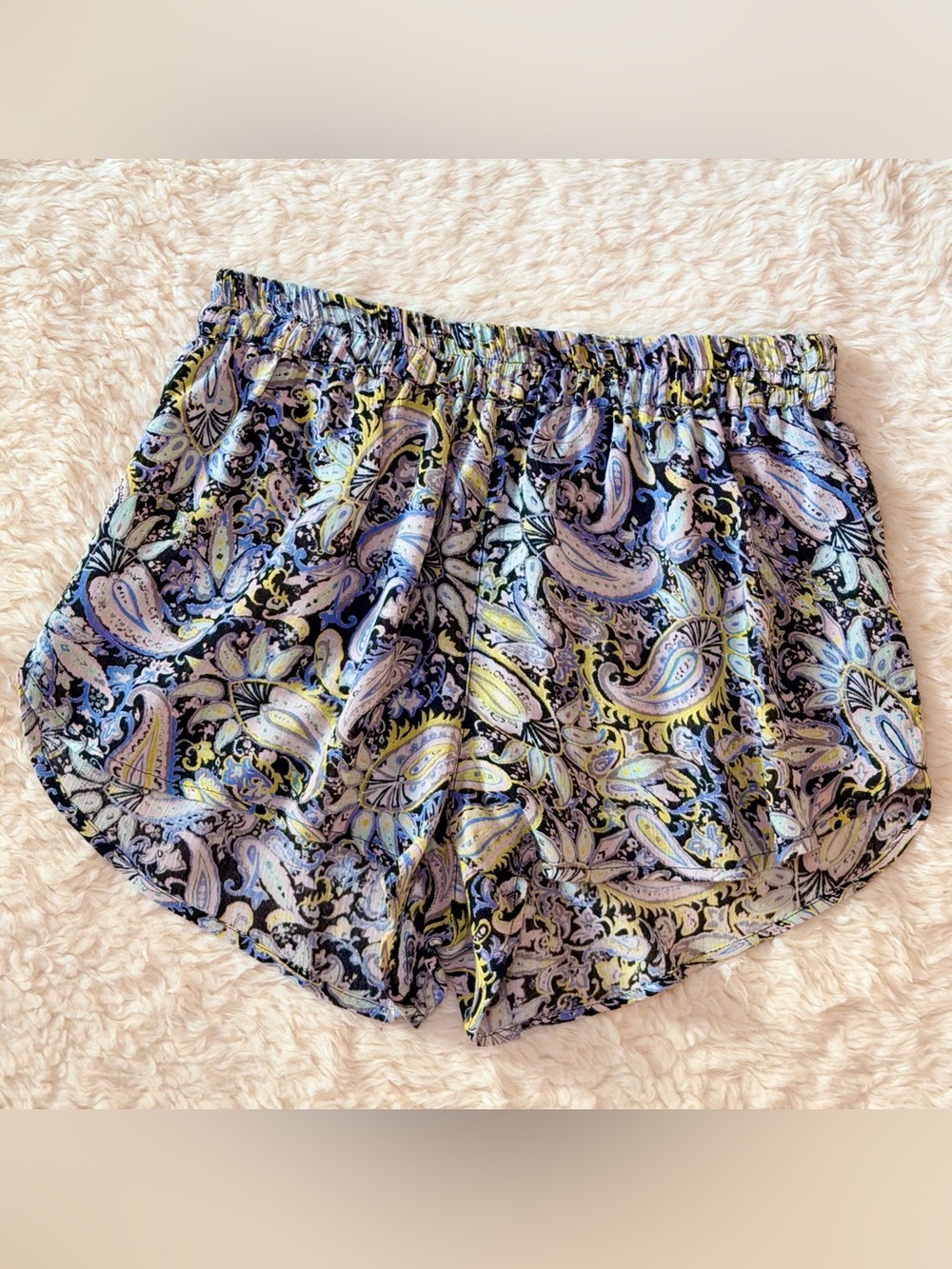 Billabong Secret Cove Shorty Shorts Floral Paisley Print Pull On Flowy Women’s S